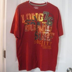 Roebuck & Co Long Board Surf Red Tee Shirt  XL